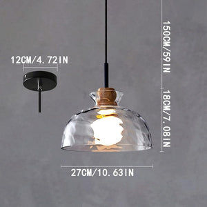 Adjustable height hanging light black ceiling lamp glass pendant light