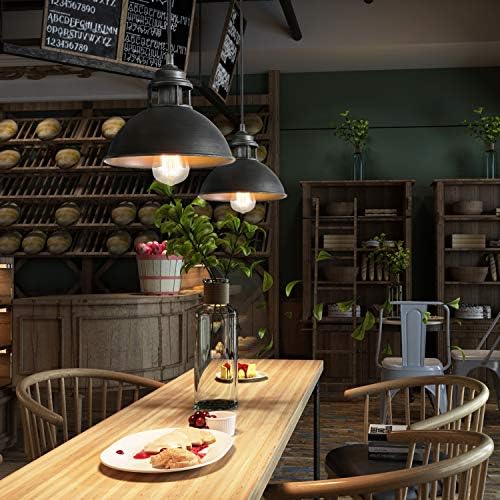 Black silver farmhouse pendant light barn kitchen hanging lights