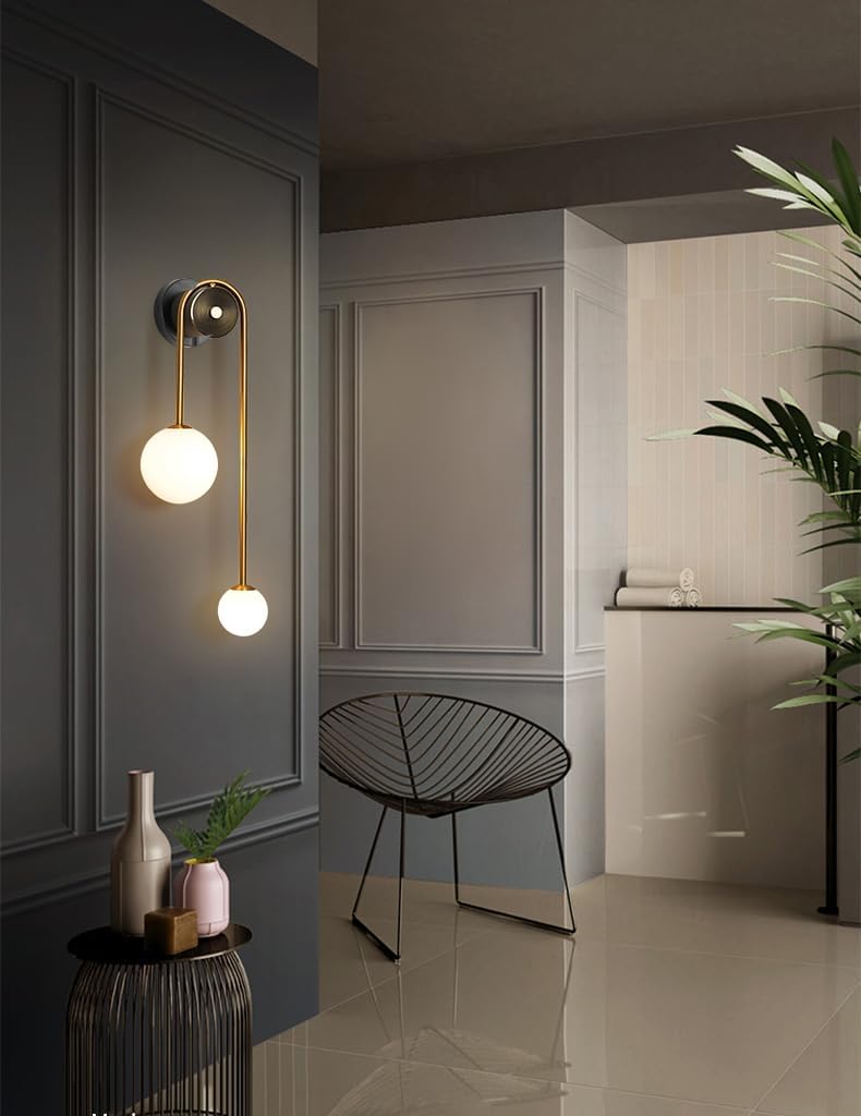 U-shape wall light gold fixture light metal bathroom light