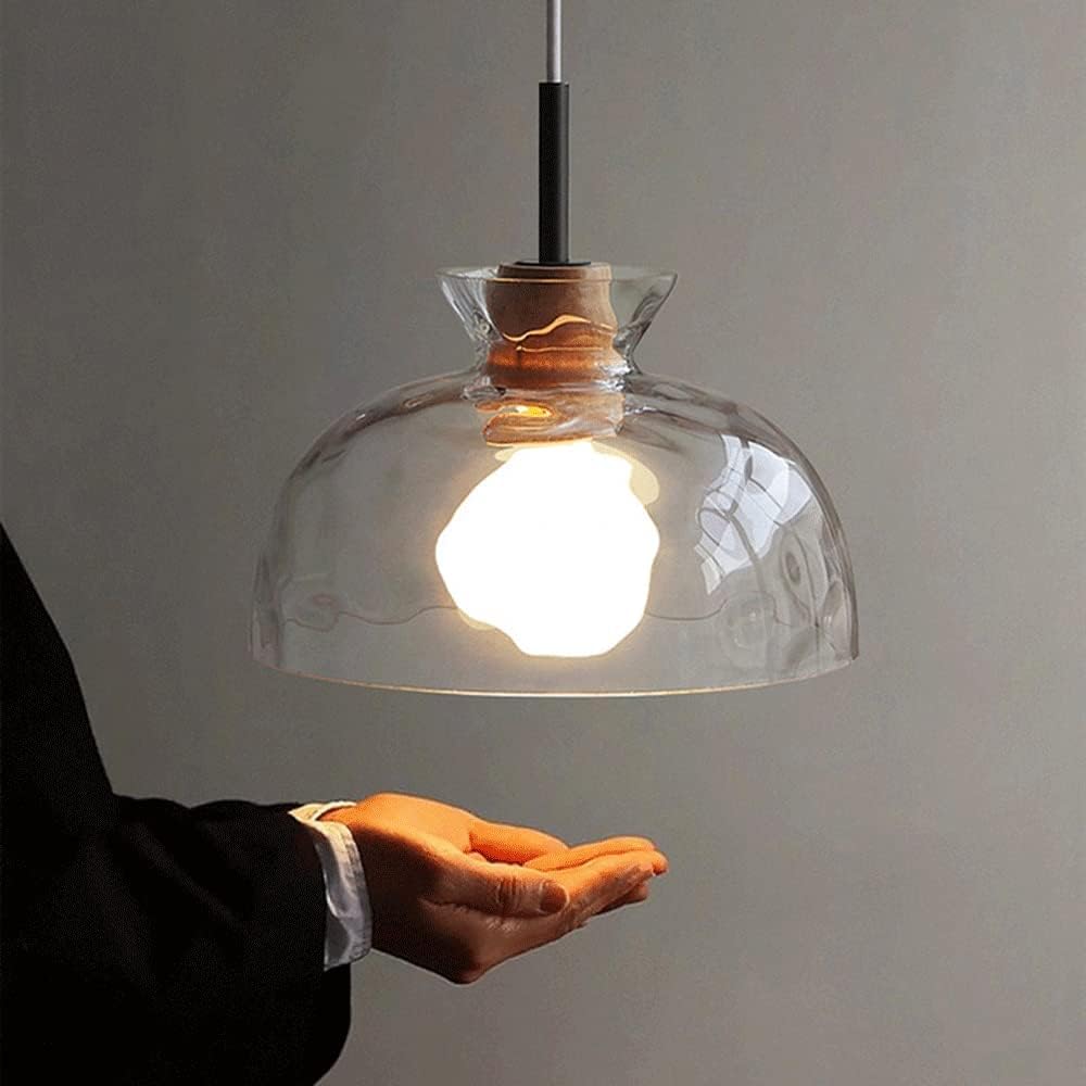 Adjustable height hanging light black ceiling lamp glass pendant light