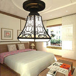 1 light ceiling light brown pendant light metal + art glass hallway light