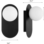Set of 2 vanity light black mount light glass, metal wall light