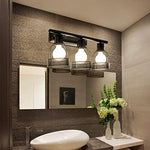 3 light vanity industrial cage wall sconce light