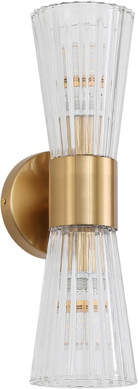2-light vanitys light gold mounted light glass, metal wall light