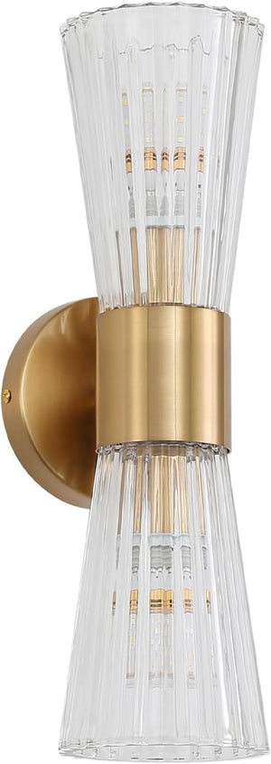 2-light vanitys light gold mounted light glass, metal wall light