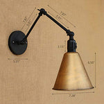 Swing arm industrial wall sconce with antique finish