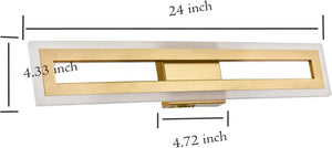 24 Inch Wall Light Gold mounted light Plastic, Metal bathroom light