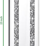 Set of 2 candle light silver wall light wood, mirror & glass decor light