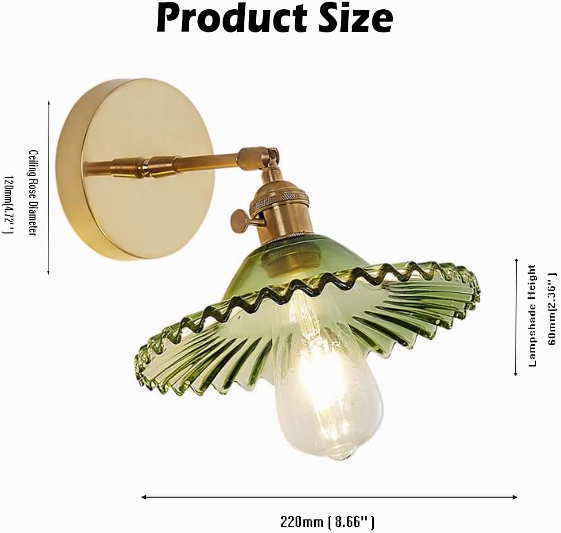 Industrial doorway light green wall light glass bathroom light