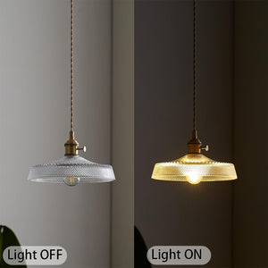 Antique pendant light clear glass hanging light glass copper kitchen light