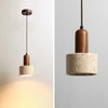 Vintage pendant light brown cylinder light wood, metal kitchen island light