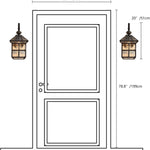 13.4 inch wall lights bronze mount light glass, copper porch light