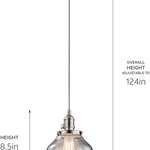 Pendant light brushed nickle mini bell light alloy steel, glass seeded light