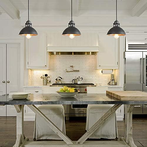 Black silver farmhouse pendant light barn kitchen hanging lights