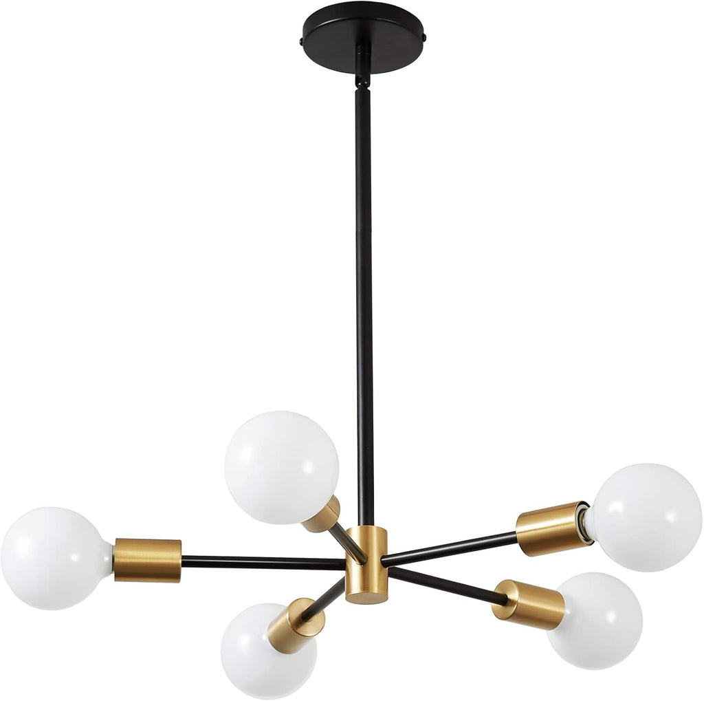 5-light sputnik ceiling light black & gold pendant light metal hanging light