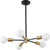 5-light sputnik ceiling light black & gold pendant light metal hanging light