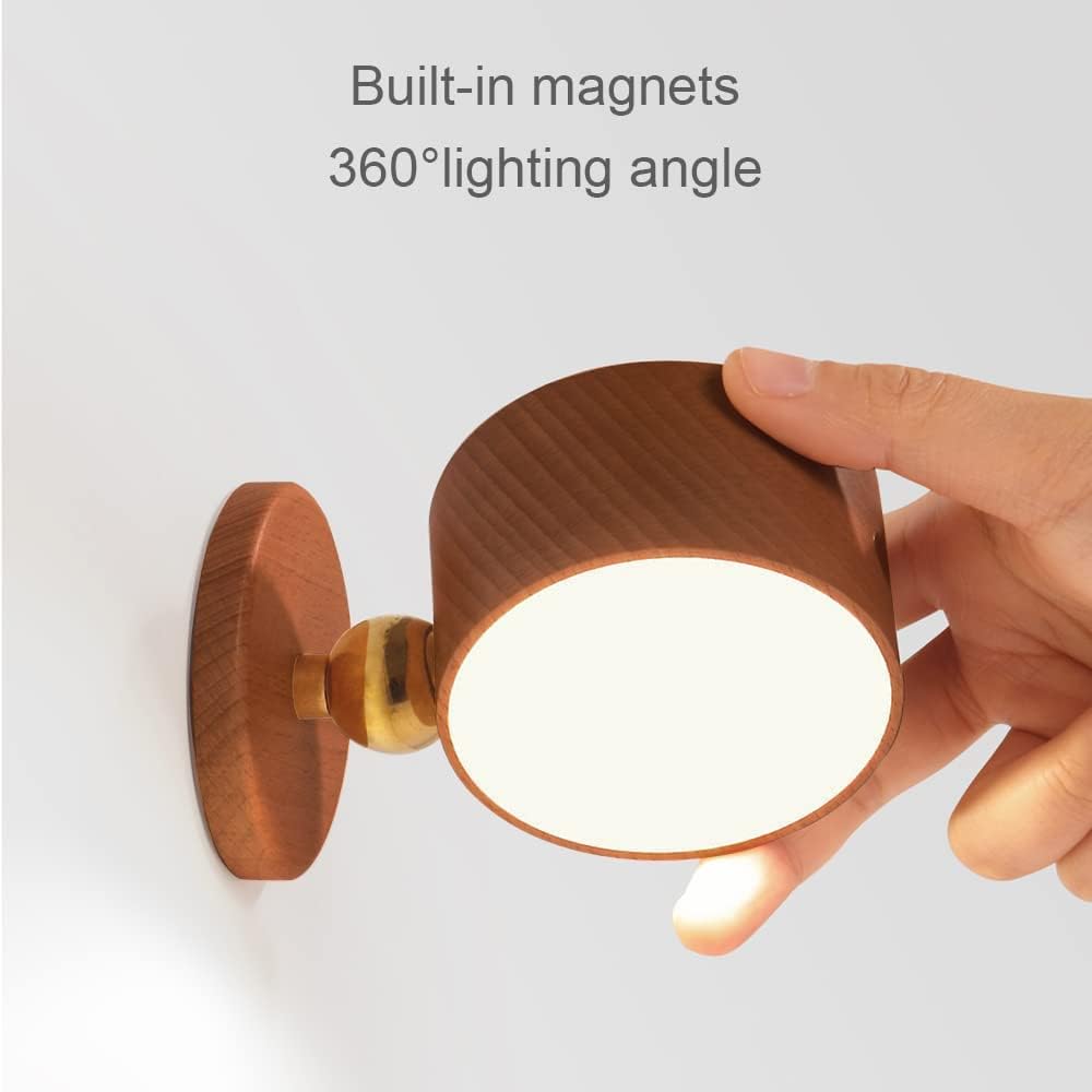 Led reading light natural wall light wood cabinet light