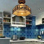 Vintage ceiling light beige hallway light metal + art glass balcony light