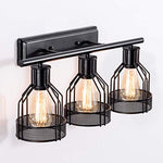 3 light vanity industrial cage wall sconce light
