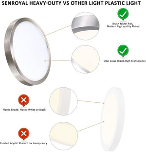 10 inch led flush mount light nickel kitchen light aluminum, glass ceiling light