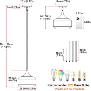 Modern pendant light yellow hanging lamp bronze alloy steel, iron kitchen light