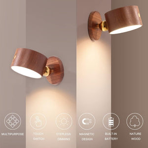 Led reading light natural wall light wood cabinet light