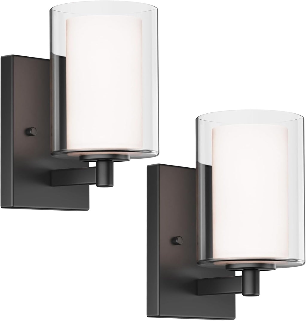 2 modern wall light black vanity lights glass bathroom light