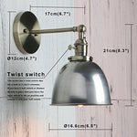 Industrial dome wall light fixture