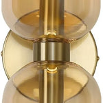 2-light vanity light amber decor lights glass, metal wall light