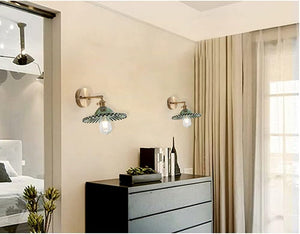 Industrial doorway light green wall light glass bathroom light