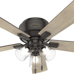 Industrial ceiling fan with LED light pull chain ceiling lighting with bronze finish