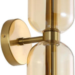 2-light vanity light amber decor lights glass, metal wall light