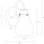 1-light mounted light brass wall light glass, metal  fixture light