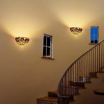 12 inche hallway light cream brown wall light glass, metal stairway light