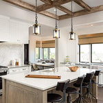 Industrial rustic kitchen pendant lighting glass kitchen island lighting