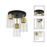 3 Light bulb light black gold ceiling light metal kitchen light