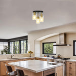 3 Light bulb light black gold ceiling light metal kitchen light