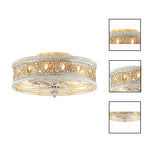 18 Inch ceiling fan antique white gold ceiling remote fan metal, Crystal lights with fans ceiling