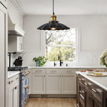 9.8 Inch hanging light black pendant light metal kitchen lights