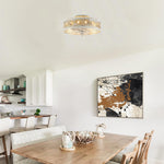 18 Inch ceiling fan antique white gold ceiling remote fan metal, Crystal lights with fans ceiling