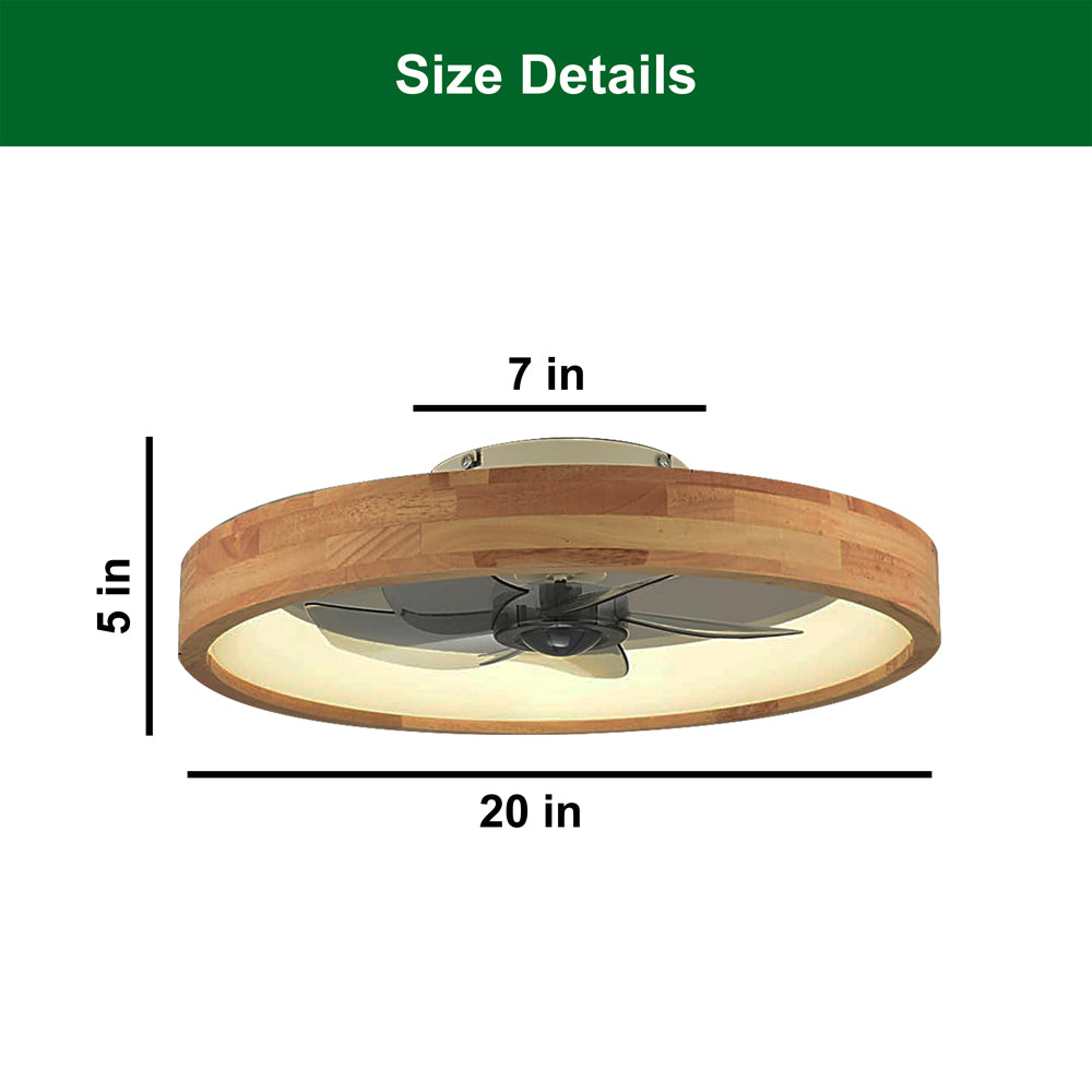 20” Light weight ceiling fan wood ceiling fan with wood light flush mo ...