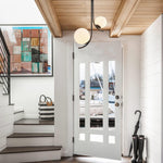 2 Light bulb lights black dining room chandelier glass, metal pendant light