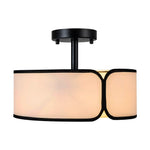 2 Pack kitchen flush black , white semi flush led light metal and fabric ceiling lights