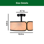 2 Pack kitchen flush black , white semi flush led light metal and fabric ceiling lights