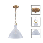 12” Island lights gold-cloudy white hanging lights glass, metal pendant light