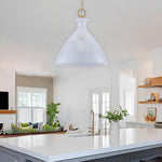 12” Island lights gold-cloudy white hanging lights glass, metal pendant light