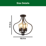 4 Light bulb light black ceiling light iron light fixture