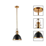 1 Light hanging lighting black/Brass gold island lights iron pendant lights