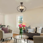 4 Light bulb light black ceiling light iron light fixture