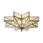 19.5 Inch bathroom fixtures light bronze ceiling light brass large flush mount fixture